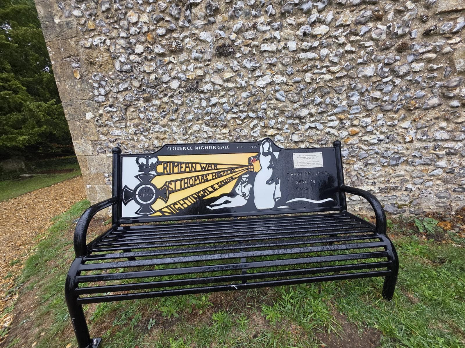 A commemorative bench celebrating Florence Nightingale’s life and work.