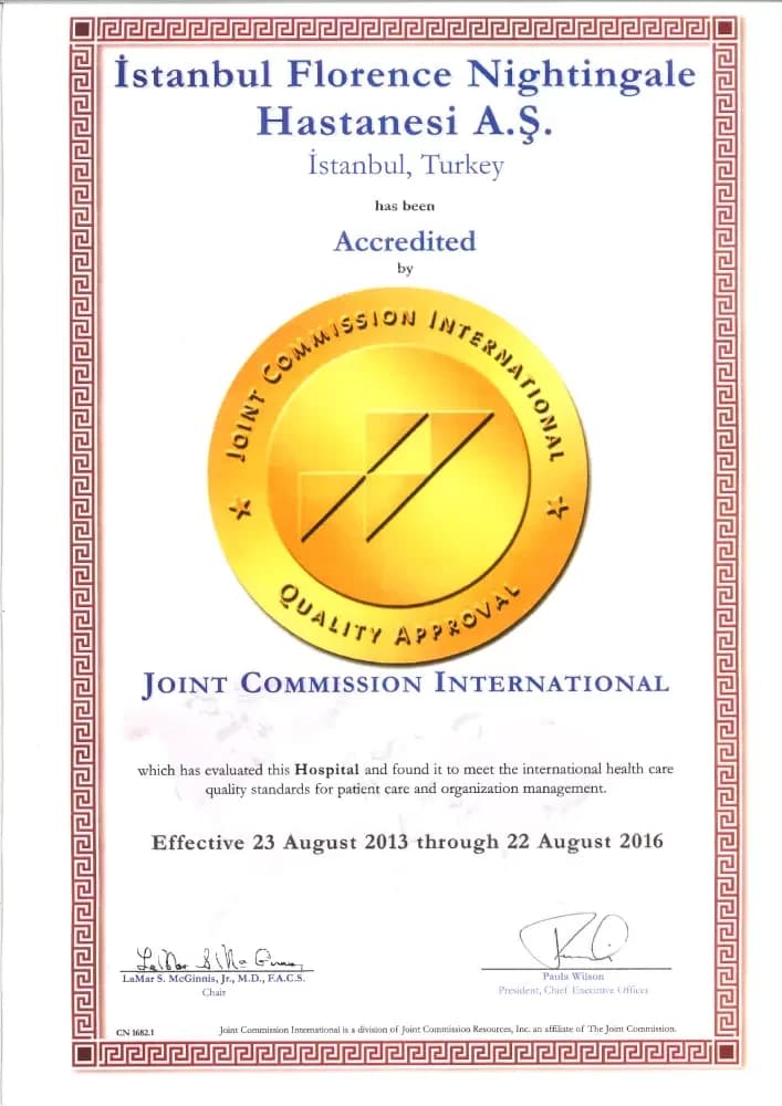 JCI accreditation certificate, 2013 – 2016